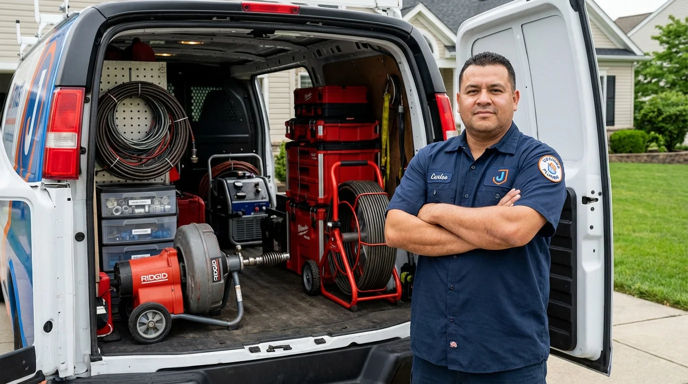 Professional drain cleaning equipment and Johns Plumbing LLC plumber in Punxsutawney